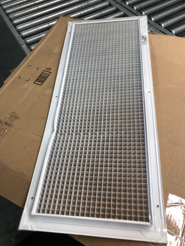 Photo 2 of 12" x 32" or 32" x 12" Cube Core Eggcrate Return Air Grille - Aluminum Rust Proof - HVAC Vent Duct Cover - White [Outer Dimensions: 14.75]