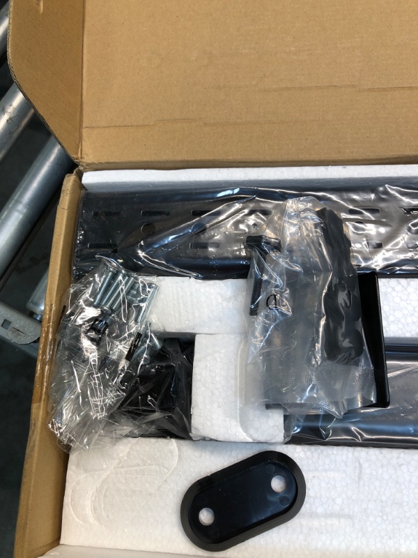 Photo 1 of Single Monitor Stand Freestanding 27-43 Inch Monitor Arm Curved Screen Monitor Mount Tempered Glass Base Adjustable Motion Tilt -15° to 10° Swivel ±45° Rotation 360° Weight Capacity 77lbs HT05B-003