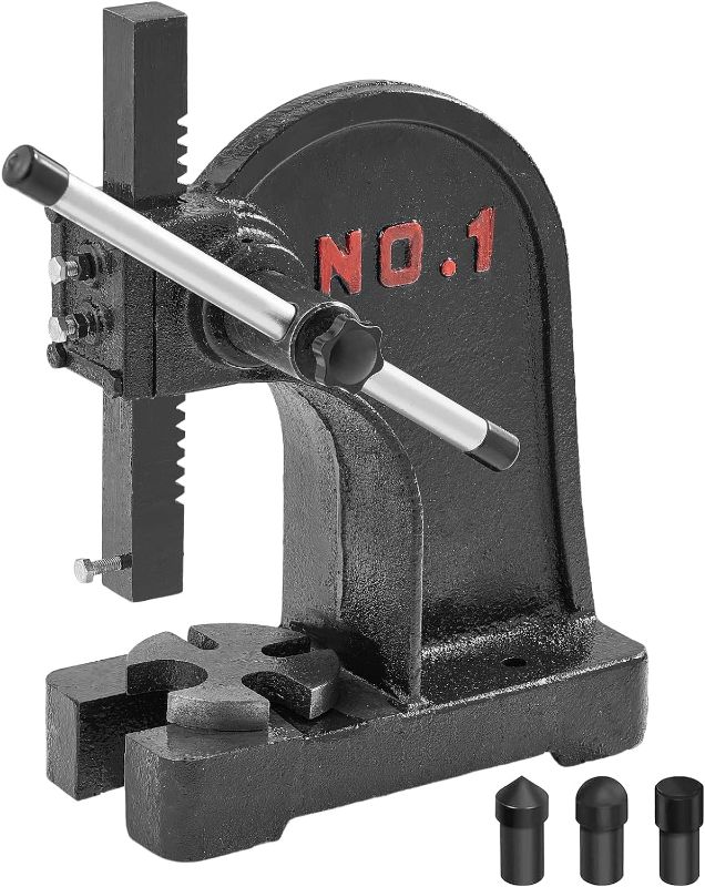 Photo 1 of 
VEVOR Arbor Press, 1 Ton Manual Arbor Press, 5.9" Maximum Height, Cast Iron Heavy-duty Manual Desktop Arbor Press, Precision Hand Press for Stamping