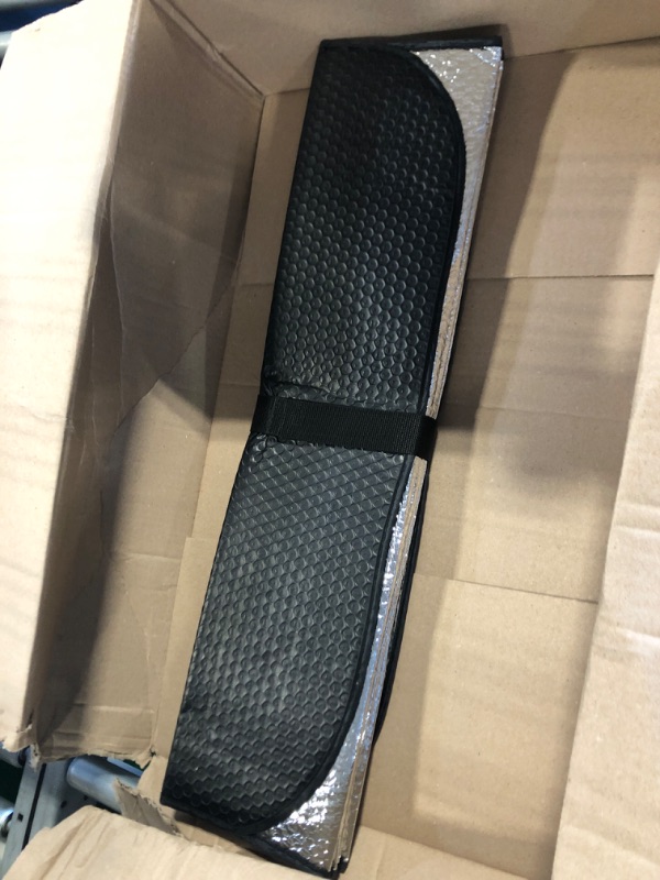 Photo 1 of Motor Trend Front Windshield Sun Shade - Jumbo Accordion Folding Auto Sunshade for Car Truck SUV - Blocks UV Rays Sun Visor Protector - Keeps Your Vehicle Cool - 66 x 27 Inch (Black)