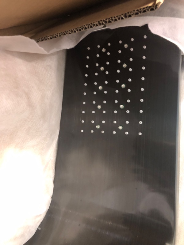 Photo 1 of AlenArt Wall Mount Stainless Steel LED Shower Panel Tower System, Rainfall Waterfall Shower Head, Hydroelectricity Display with Massage Jets,Black… 6 massage jets Black
