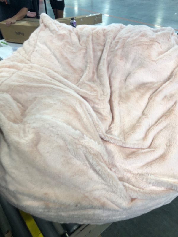 Photo 2 of  Giant Fur Bean Bag Chair for Adult Living Room Furniture Big Round Soft Fluffy Faux Fur BeanBag Lazy Sofa Bed Cover (Light Pink)