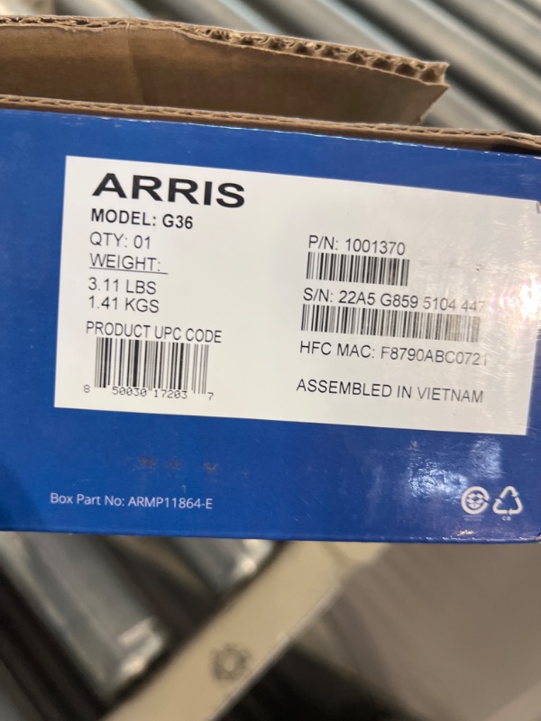 Photo 4 of ARRIS Surfboard G36 DOCSIS 3.1 Multi-Gigabit Cable Modem & AX3000 Wi-Fi Router | Comcast Xfinity, Cox, Spectrum| Four 2.5 Gbps Ports | 1.2 Gbps Max Internet Speeds | 4 OFDM Channels | 2 Year Warranty Cable Modem Router - DOCSIS 3.1 Gigabit