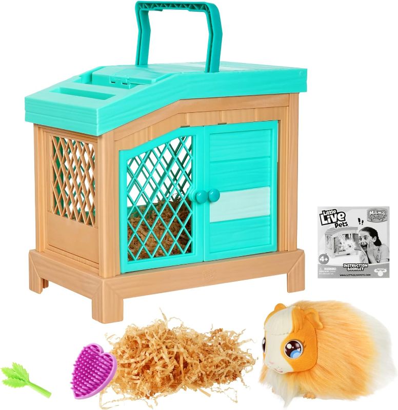 Photo 1 of Little Live Pets - Mama Surprise | Soft, Interactive Guinea Pig and her Hutch, and her 3 Babies. 20+ Sounds & Reactions. for Kids Ages 4+, Multicolor, 7.8 x 11.93 x 11.38 inches

