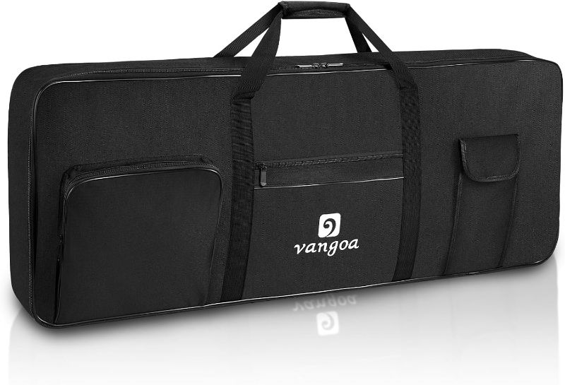 Photo 1 of 61 Key Keyboard Case, Electric Keyboard Piano Gig Bag Portable 40"x16"x6" Waterproof Durable Padded Keyboard Case Bag for 61 Key by Vangoa
