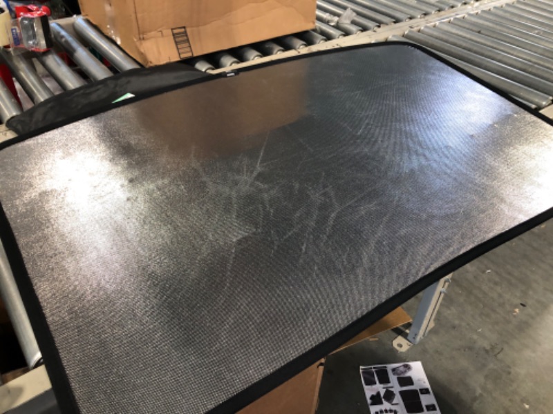 Photo 3 of EVFITUS for Tesla Model Y Accessories Glass Sunshade Roof Window Folding Sun Shade Visor Sunroof with UV/Heat 2021 2022 2023 Black+Silver