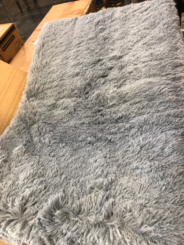 Photo 2 of YJ.GWL Soft Runner Rugs for Bedroom Living Room Plush Fluffy Rug 2x6 Feet, Grey Shag Rug Carpet Non Shedding for Nursery Dorm, Fuzzy Bedside Rug Runner for Kids Boys Girls Room Home Decor 2x6 Feet Grey