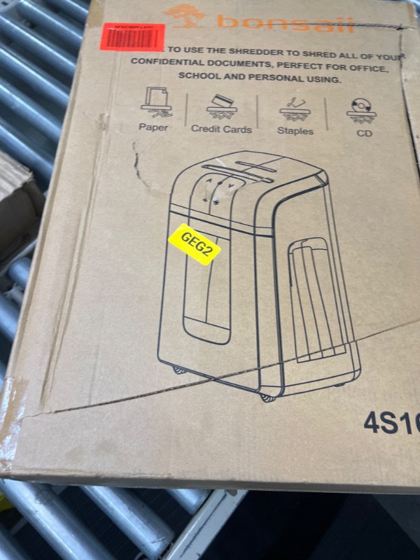 Photo 1 of Bonsaii EverShred Pro 4S16 6-Sheet Micro-Cut Paper/CD/Credit Card Shredder,60 Mintues Continuous Running with 4 Easy Move Casters,High Security P-5,White 6-Sheets