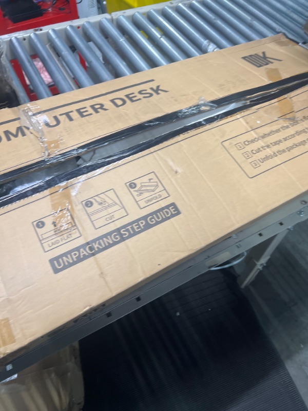 Photo 1 of ODK Computer Writing Desk 47 inch, Sturdy Home Office Table, Work Desk with A Storage Bag and Headphone Hook, Black 47 inch Black