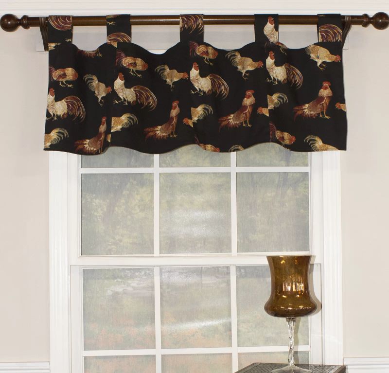 Photo 1 of Covington Animal Print Cotton Tailored 48'' W Window Valance in Black/Red/Cream