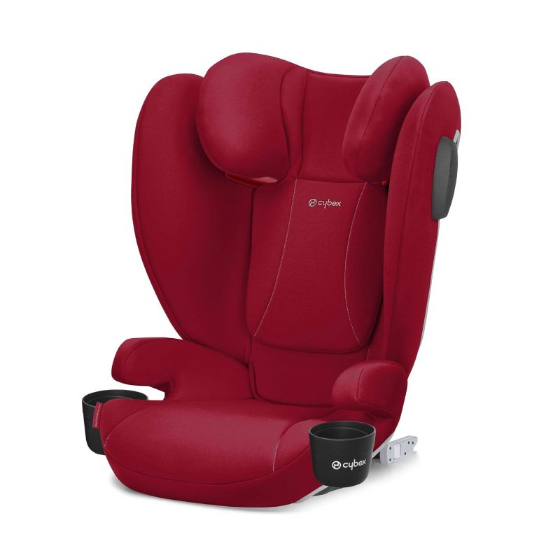 Photo 1 of CYBEX Solution B2 fix+ Lux High Back Booster Seat, Lightweight Booster Seat, Secure Latch Installation, Linear Side Impact Protection, Reclining 12-Position Height Adjustable Headrest, Dynamic Red
