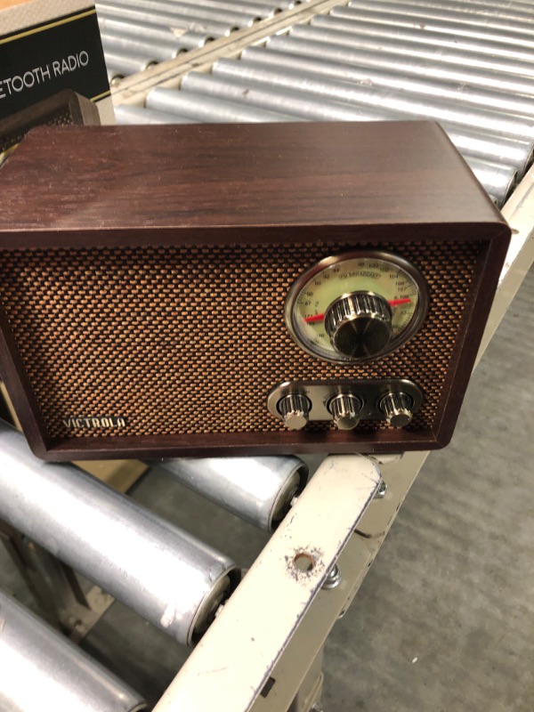 Photo 3 of Victrola Retro Wood Bluetooth FM/AM Radio with Rotary Dial, Espresso