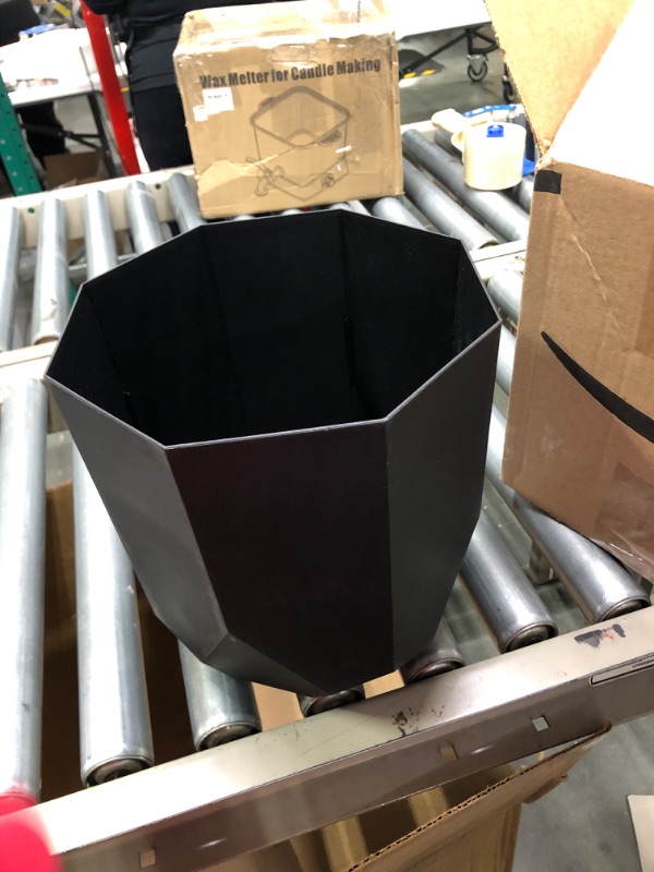 Photo 1 of Bloem Tuxton Modern Hexagon Small Planter: 10" - Black - Matte Finish, Durable Resin, Modern Design, Optional Drainage Holes, for Indoor and Outdoor Use, Gardening, 2.7 Gallon Capacity