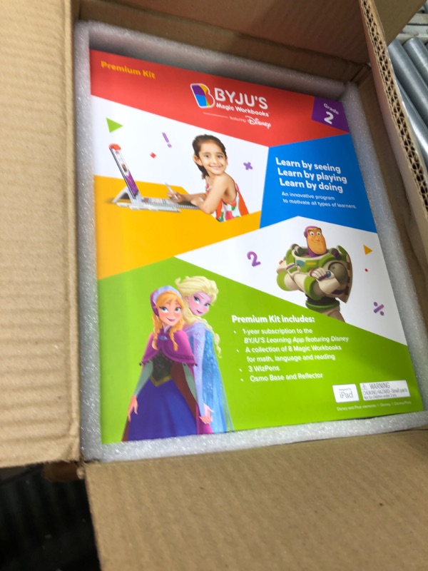 Photo 2 of BYJU’S Learning Kits: Disney, 2nd Grade Premium Edition (App + 8 Workbooks) Ages 6-8, Featuring Disney & Pixar Characters - Learn Grammar, Multiplication/Division & Writing - Osmo iPad Base Included iPad 2nd Grade