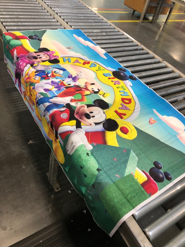 Photo 3 of Mickey Mouse Clubhouse Backdrop Birthday Party Supplies Photo Background for Kids Birthday Party Cake Table Decoration Banner 5x3 ft 408