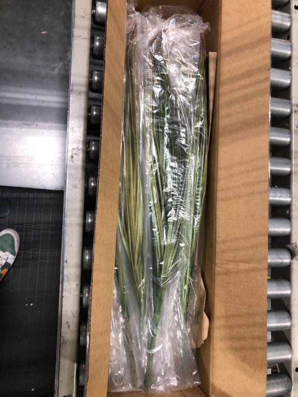 Photo 1 of 27" Artificial Plants Onion Grass Greenery Faux Fake Shrubs Plant Flowers Wheat Grass for House Home Indoor Outdoor Office Room Gardening Indoor Décor 6 Pack