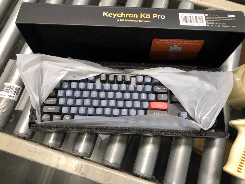 Photo 3 of Keychron K8 Pro Wireless Custom Mechanical Keyboard, QMK/VIA Programmable Bluetooth/Wired Tenkeyless RGB Backlight with Hot-swappable Gateron G Pro Red Switch Compatible with Mac Windows Linux Hot-swap Gateron G Pro Red Switch