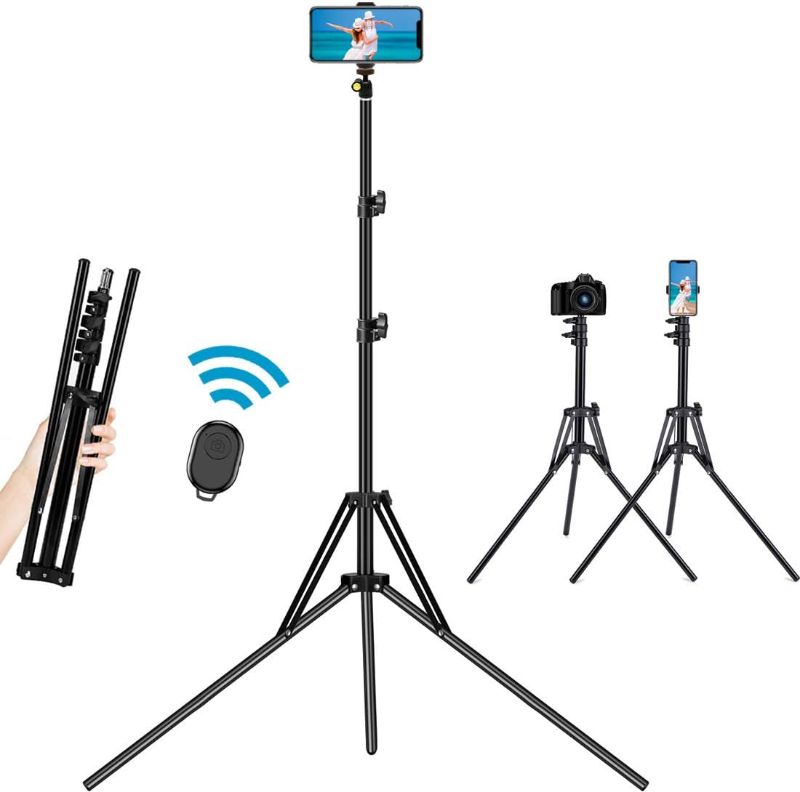 Photo 1 of Selfie Stick Tripod, 78 Inch Extendable Ultra Tall Camera Phone Tripod with Wireless Remote Reverse Folding for iPhone Android DSLR Action Camera