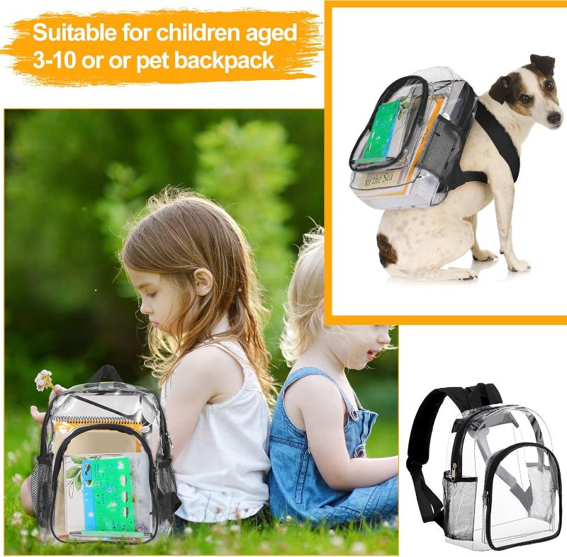 Photo 1 of 1 Pieces Cute Clear Backpacks for over 8 Year Old Kindergarten Children PVC Transparent Bookbag See Through Plastic Bookbag for Toddler School Backpack