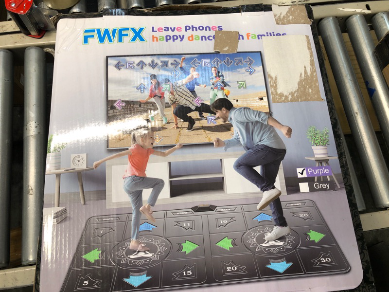 Photo 2 of FWFX Electronic Dance Mats - Exercise Fitness Dance Pad Game for TV, Double Dancing Game for Kids and Adults, Wireless Musical Dancing Mat, Xmas Gifts for 6 7 8 9 10 11 12 Year Old Girls Purple Double Dance Mat