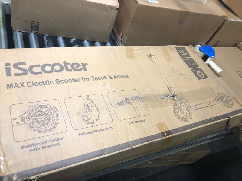 Photo 2 of iScooter Electric Scooter - 500W Motor, 22 Miles Range, Up to 21 MPH Top Speed, 10" Solid Tires, Dual Suspensions, UL Certified Folding Electric Scooter for Adults Commute MAX - 22Miles