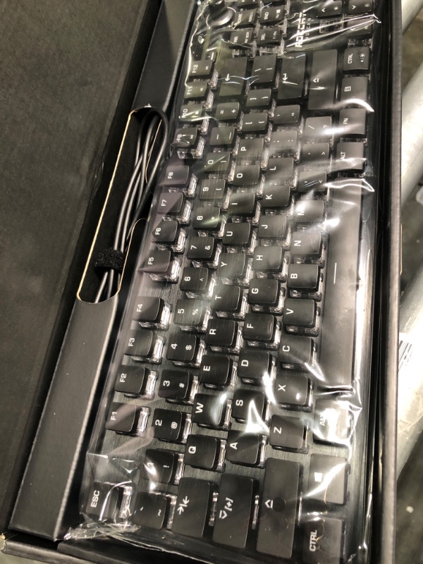 Photo 3 of ROCCAT Vulcan TKL Mechanical PC Tactile Gaming Keyboard, Compact, Tenkeyless, Titan Switch Optical, RGB AIMO Lighting, Anodized Aluminum Top Plate, Detachable USB-C Cable, Low Profile Design, Black Black Vulcan TKL Tactile Keyboard