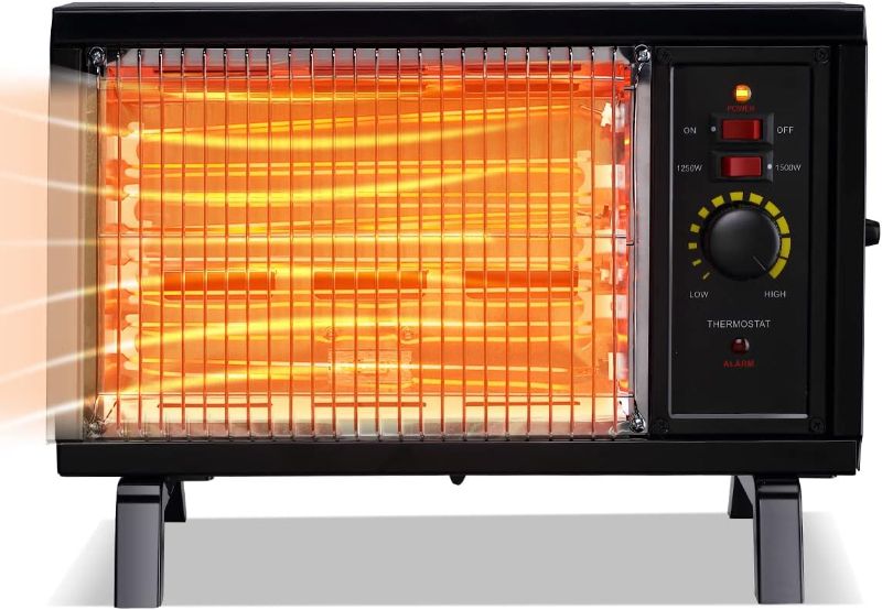 Photo 1 of 
Shinic Radiant Heater, 1s Fast Heating, 1500W/750W Electric Heaters with Adjustable Thermostat, ETL Listed Radiant Heaters for Indoor Use, Overheat & Tip-over Auto Off, Safe for Garage Living Room