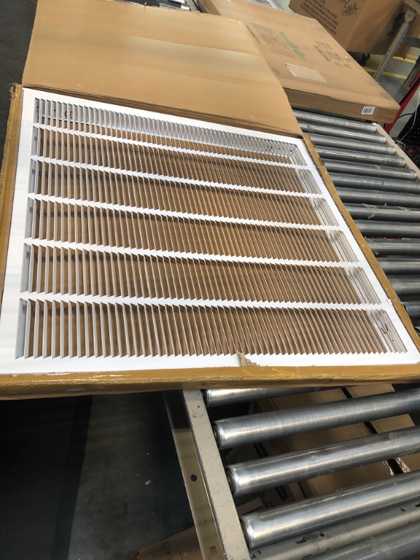 Photo 3 of 30" X 30" Steel Return Air Filter Grille for 1" Filter - Removable Face/Door - HVAC Duct Cover - Flat Stamped Face - White [Outer Dimensions: 32.5 X 31.75]
