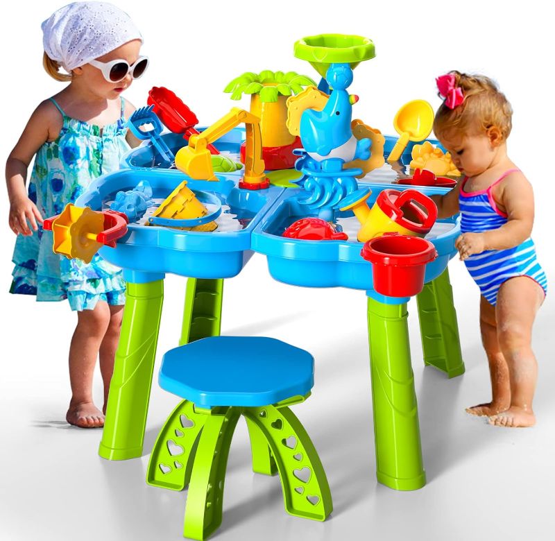 Photo 1 of ids Sand and Water Table, 4 in 1 Beach Toys for Toddlers Kids Boys Girls, Outdoor Activity Summer Play Toys for Toddlers Age 3-5