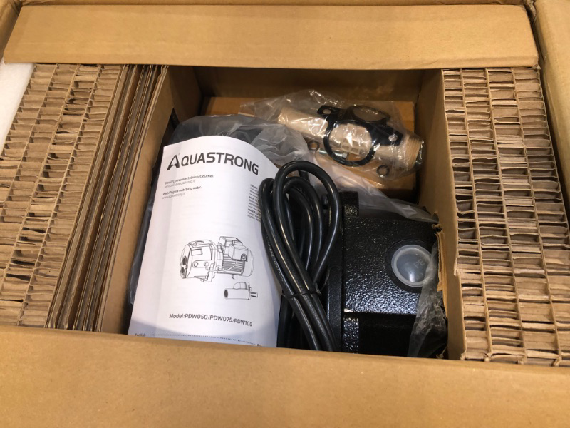 Photo 3 of Aquastrong 3/4HP Shallow/Deep Well Jet Pump, 1437GPH, Cast Iron, Well Depth Up to 25ft/90ft, 115V/230V Dual Voltage, Automatic Pressure Switch 3/4HP Convertible