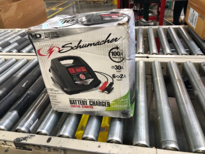 Photo 1 of Schumacher Battery Charger, Engine Starter, Boost Maintainer and Auto Desulfator with Advanced Diagnostic Testing- 100 Amp/30 Amp, 6V/12V