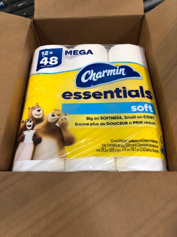 Photo 1 of Charmin Essentials Soft Essentials 12 Double Rolls = 24 Regular Rolls 12 Count (Pack of 1)