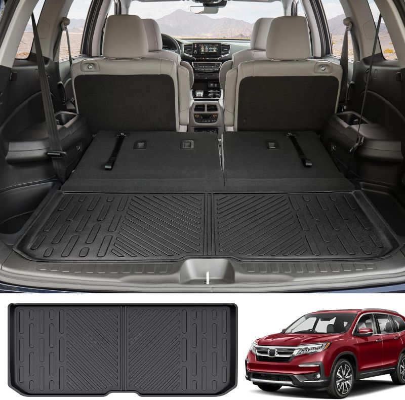 Photo 1 of Utiiy Rear Cargo Mat Compatible with 2016-2023 Honda Pilot Trunk Mat TPE Cargo Liners Anti-Slip Trunk Liners for 2023 Honda Pilot 3rd Row Seats Accessories Utiiy Rear Cargo Mat Compatible with 2016-2023 Honda Pilot Trunk Mat TPE Cargo Liners Anti-Slip Tru