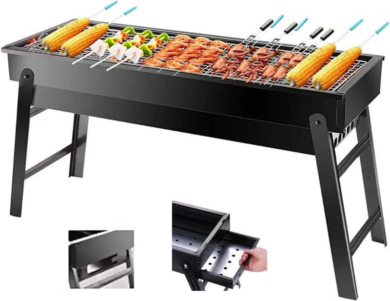 Photo 1 of Charcoal Grill,Portable for Barbecue, Folding BBQ Grill, Small for Outdoor Camping Hiking Picnics Traveling 24''x13''x9''
***Stock photo is a similar item, not exact***