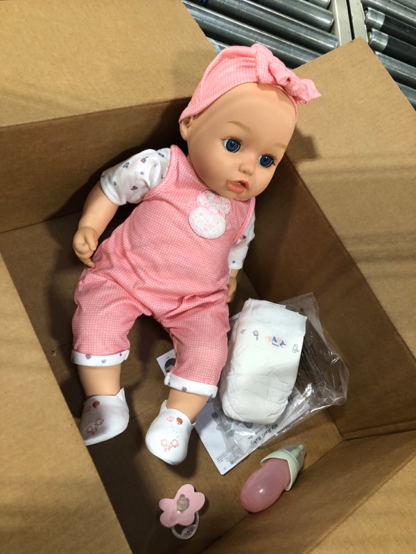Photo 1 of Baby Born My Real Baby Doll Annabell - Blue Eyes: Realistic Soft-Bodied Baby Doll Ages 3 & Up, Sound Effects, Drinks & Wets, Mouth Moves, Cries Real Tears, Eyes Open & Close, Pacifier