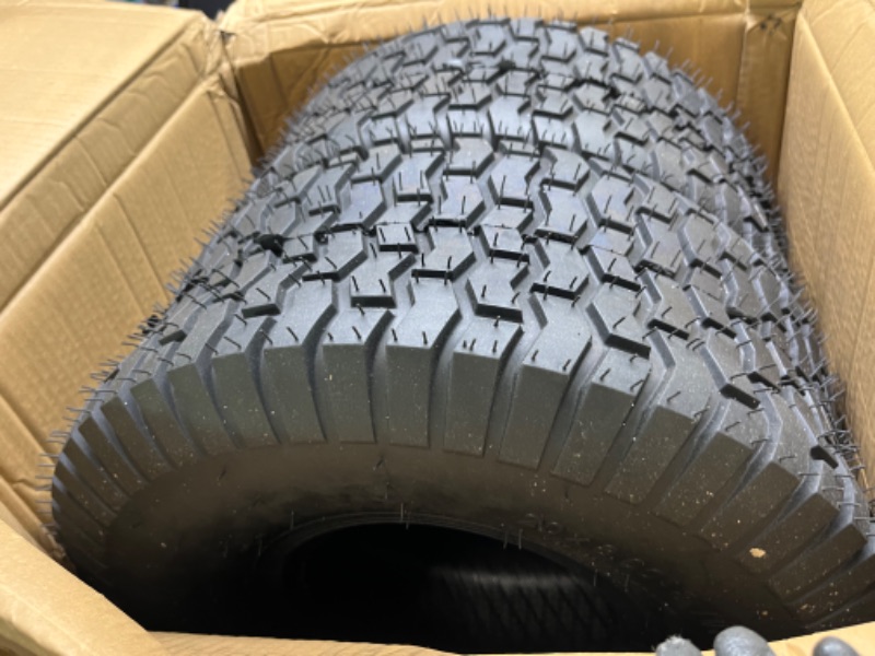 Photo 2 of 2 PCS 20x8.00-8 Lawn Mower Tires,20x8x8 Lawn Tractor Turf Friendly Tire,20x8.00-8nhs Riding Mower Tires for Garden Tractor Riding Mower, 4 ply Tubeless, 965lbs Capacity