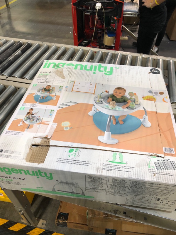 Photo 1 of Ingenuity Spring & Sprout 2-in-1 Baby Activity Center Jumper and Table with Infant Toys - Ages 6 Months +, First Forest
