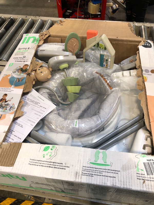 Photo 1 of Ingenuity Spring & Sprout 2-in-1 Baby Activity Center Jumper and Table with Infant Toys - Ages 6 Months +, First Forest
