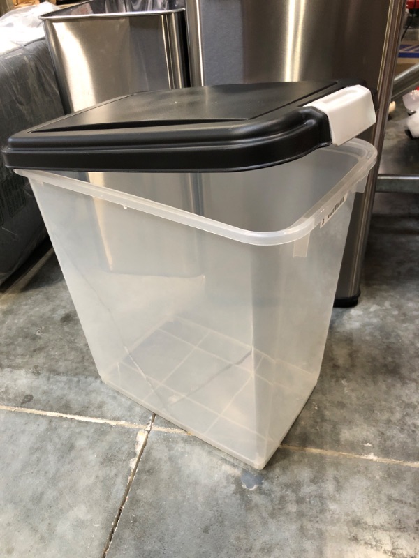 Photo 1 of 33Qt. Clear/Black/Gray Storage Container with Lid and Secure Clip
