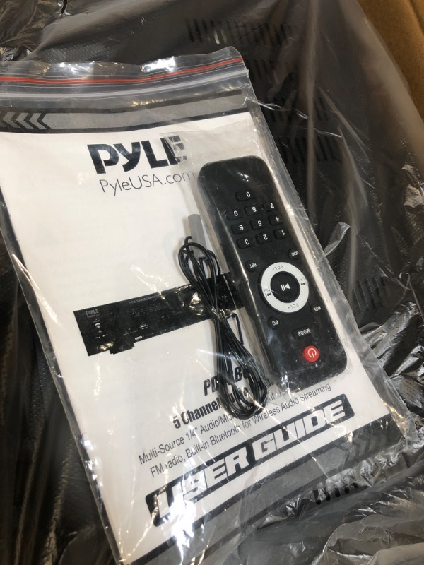 Photo 1 of Pyle Wireless Bluetooth Audio Amplifier - 5 Channel Sound Stereo Amp for Home Speakers - Multi-Source 1/4” Audio/Microphone Input, MP3/USB/SD, AUX, FM Radio - FM Antenna, Remote Control - PDA8BU Elite Features