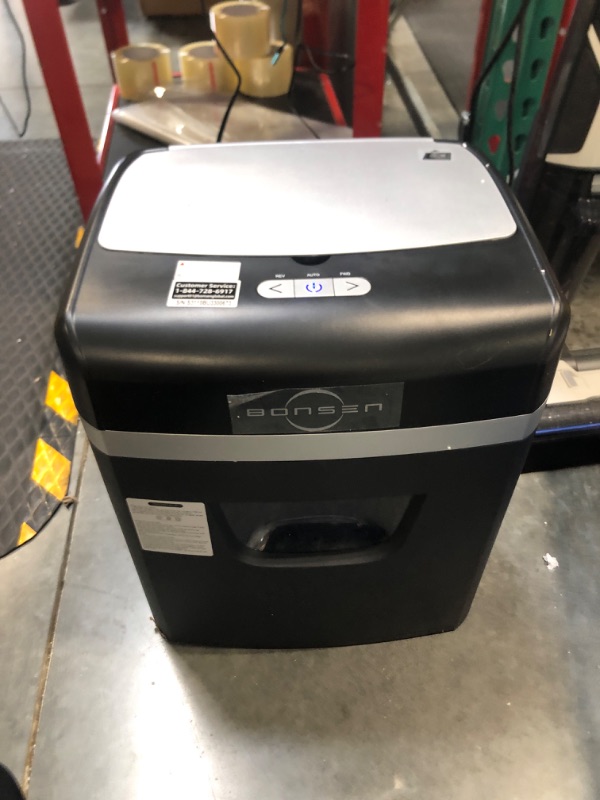Photo 1 of BONSEN 100-Sheet Auto Feed Paper Shredder High Security Micro Cut Shredders for Home Office Use/ 30 Minutes/ Security Level P-4,6-Gallon Bin (S3110) 100-Sheet Autofeed