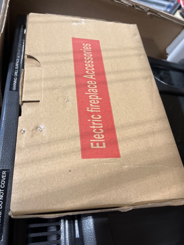 Photo 1 of Rintuf Electric Fireplace Stove, 1500W Freestanding Heater w/ 3D Realistic Flame, LCD Display, Remote Control, Timer, Vintage Design, Fast Heating Heaters for Indoor Use, Light Black, S230B 24'' Electric Fireplace-S230 Light Black