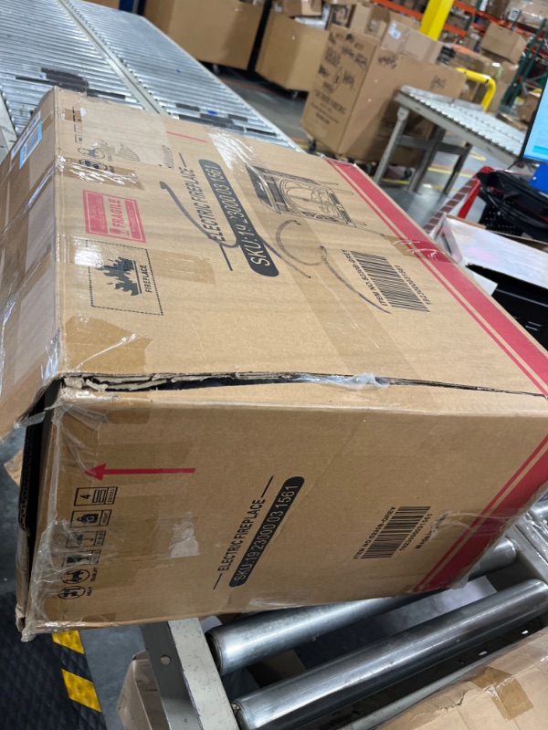 Photo 1 of Rintuf Electric Fireplace Stove, 1500W Freestanding Heater w/ 3D Realistic Flame, LCD Display, Remote Control, Timer, Vintage Design, Fast Heating Heaters for Indoor Use, Light Black, S230B 24'' Electric Fireplace-S230 Light Black