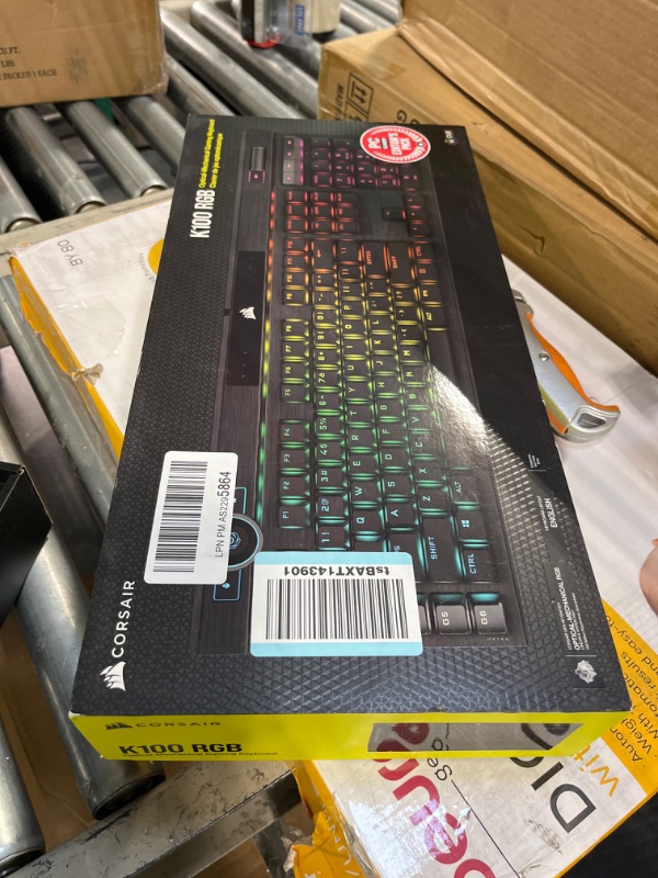 Photo 3 of Corsair K100 RGB Optical-Mechanical Gaming Keyboard - Corsair OPX RGB Optical-Mechanical Keyswitches - AXON Hyper-Processing Technology for 4X Faster Throughput - 44-Zone RGB LightEdge Optical Gaming Keyboard