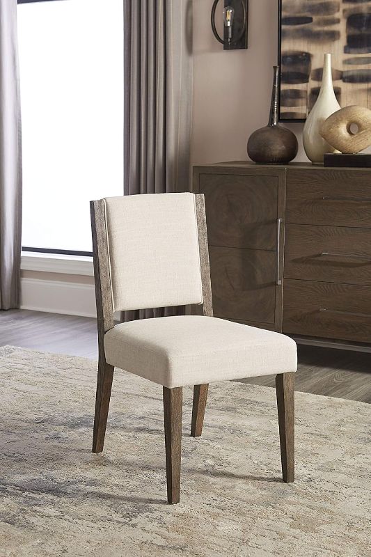 Photo 1 of Modus Furniture Dining Chair, Set of 2, Oakland Upholstered Armless- Brunette
