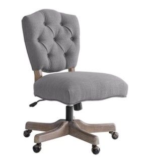 Photo 1 of Linon Kelsey Wood Upholstered Swivel Office Chair in Gray
By Linon Home Decor Products