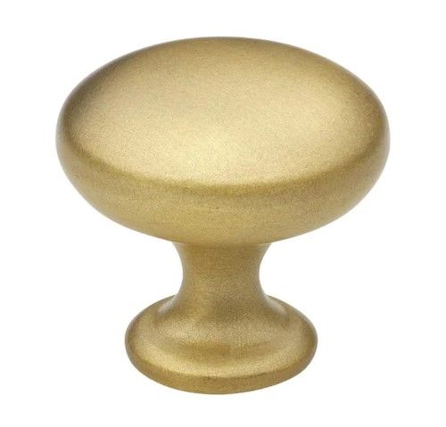 Photo 1 of 1-1/8 in. Dia Satin Gold Classic Round Cabinet Knobs (20-Pack)