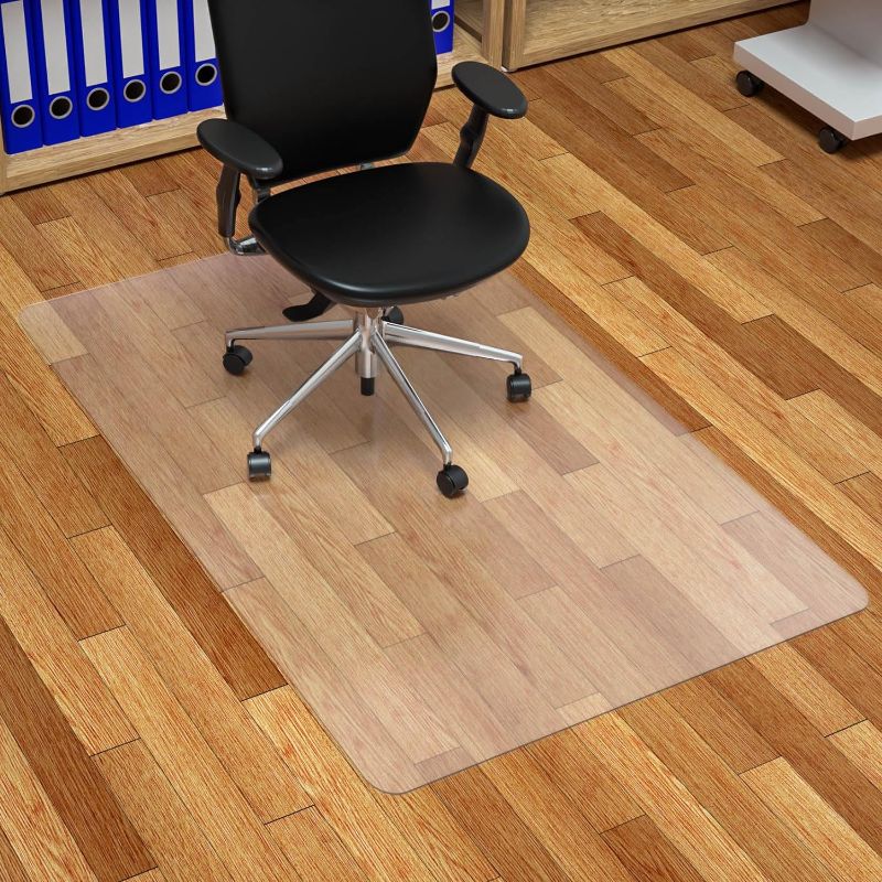 Photo 1 of Chair Mat for Hardwood Floor, 30" x 48" Clear Anti-Slip Computer Desk Chair Floor Mat, Easy Glide, Transparent Mats for Office, Home