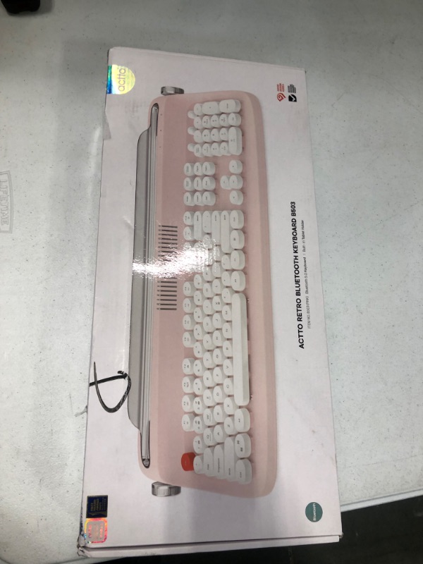 Photo 2 of YUNZII Upgraded Wireless Typewriter Keyboard, Retro Keyboard with Integrated Stand, USB-C/Bluetooth Keyboard B503