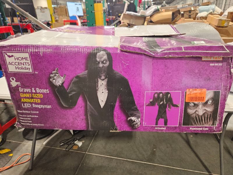 Photo 2 of  Home Accents 8ft Grave & Bones Giant-Sized Animated LED Boogeyman
